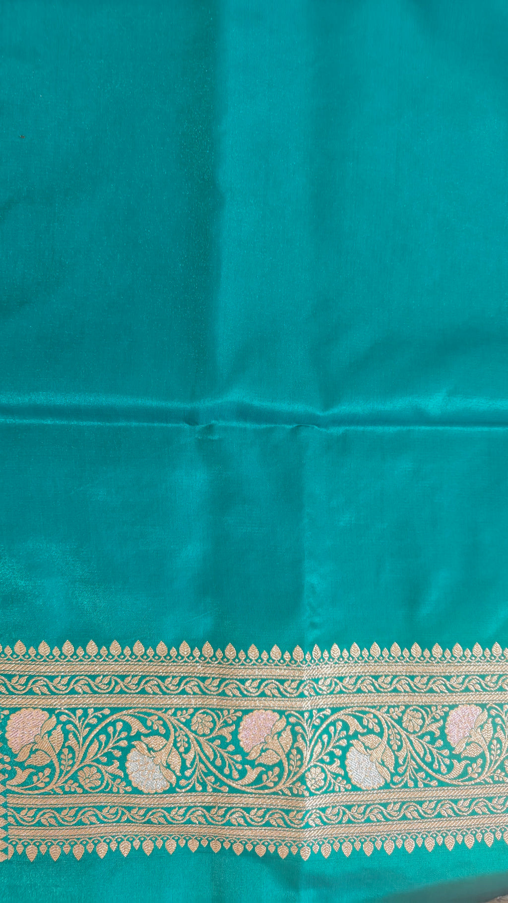 Purple-Green Contrast Silk Saree