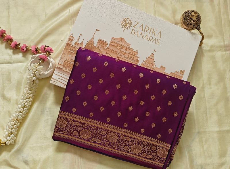 Purple Katan Silk Saree