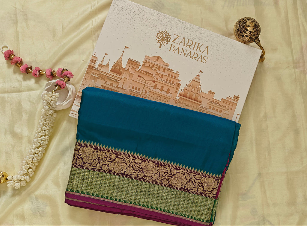 Turquoise Silk Saree