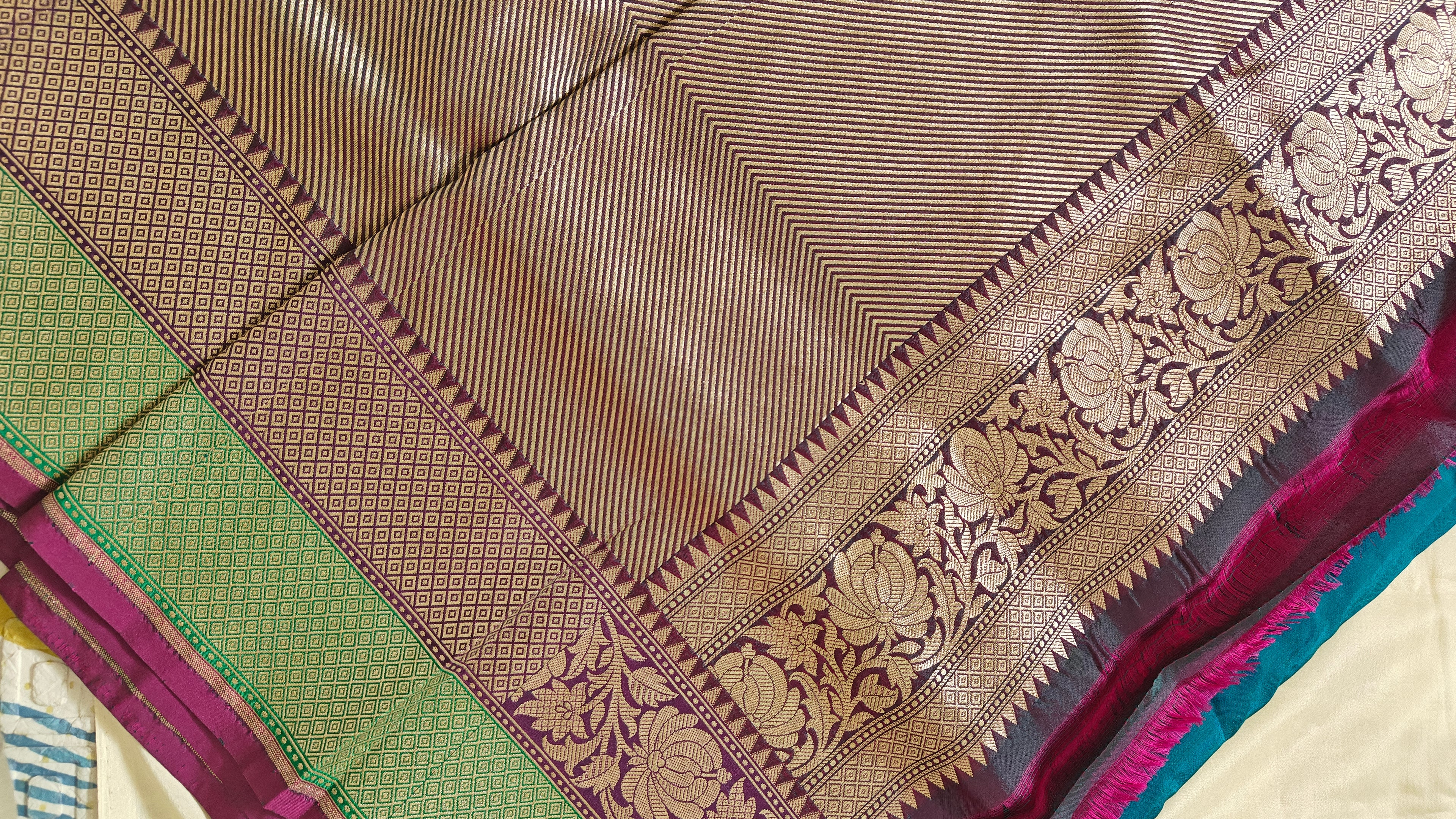 Turquoise Silk Saree