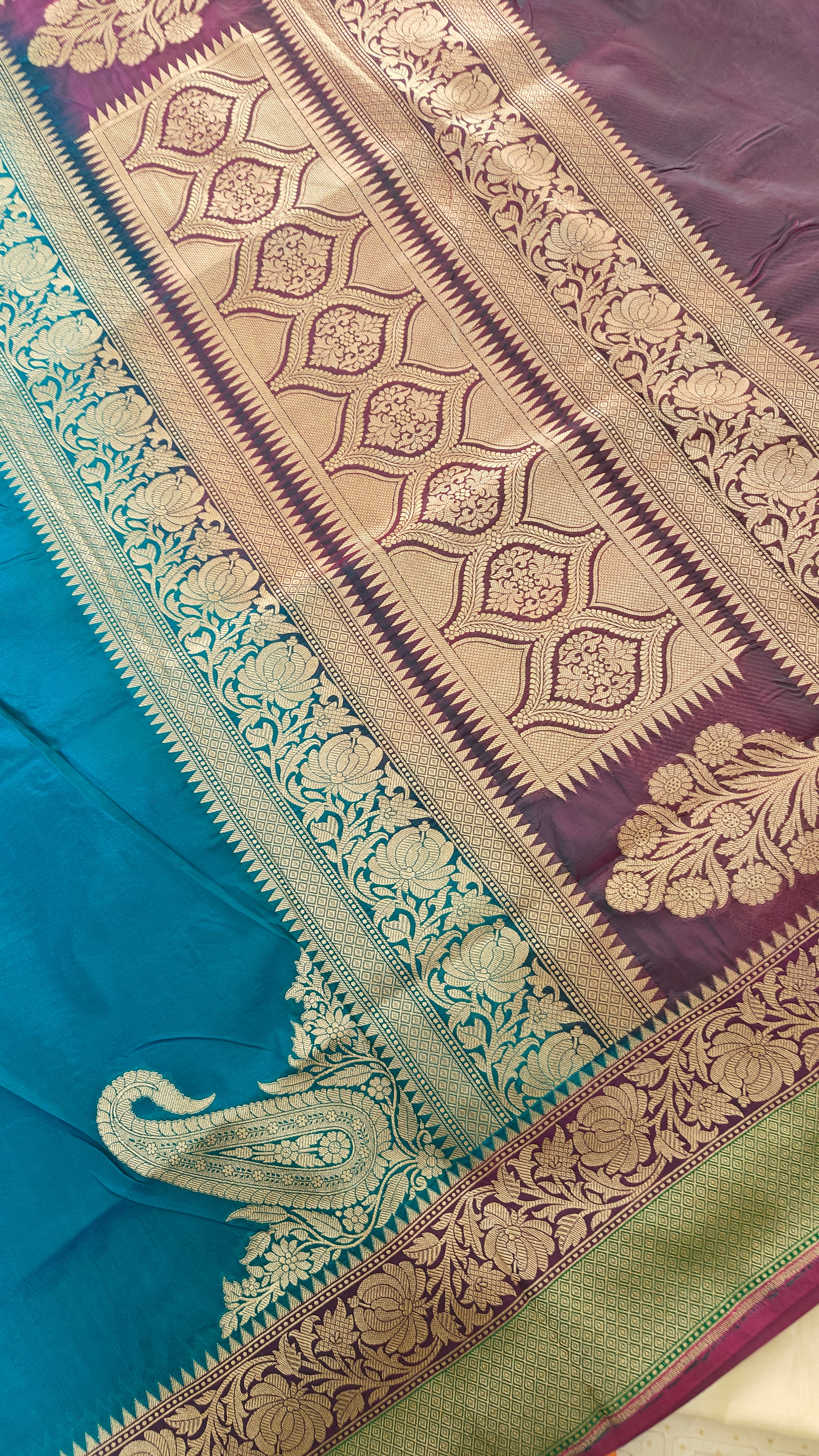 Turquoise Silk Saree