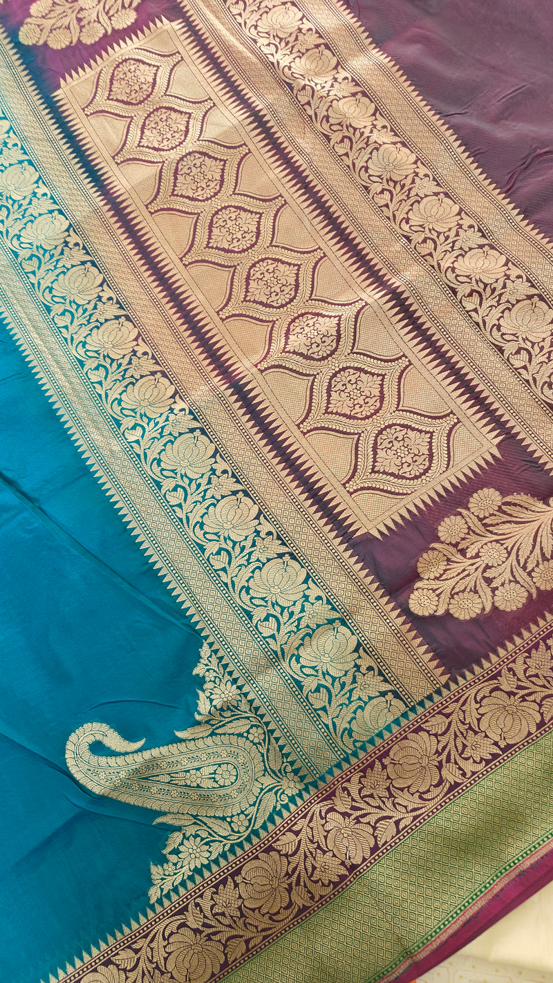 Turquoise Silk Saree