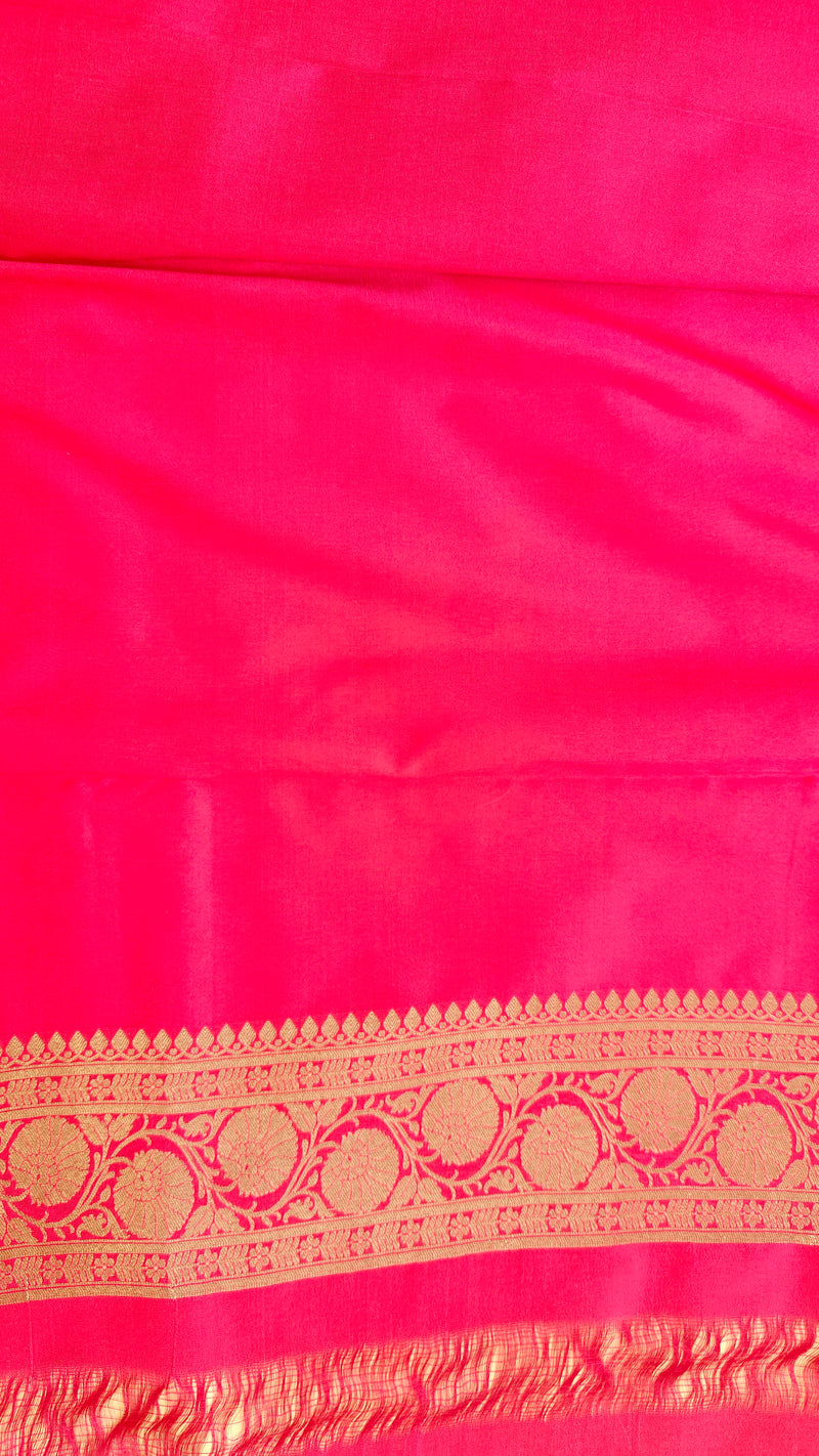 Baby Pink and white Silk Saree