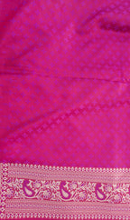 Magenta Katan Silk Jaal Saree