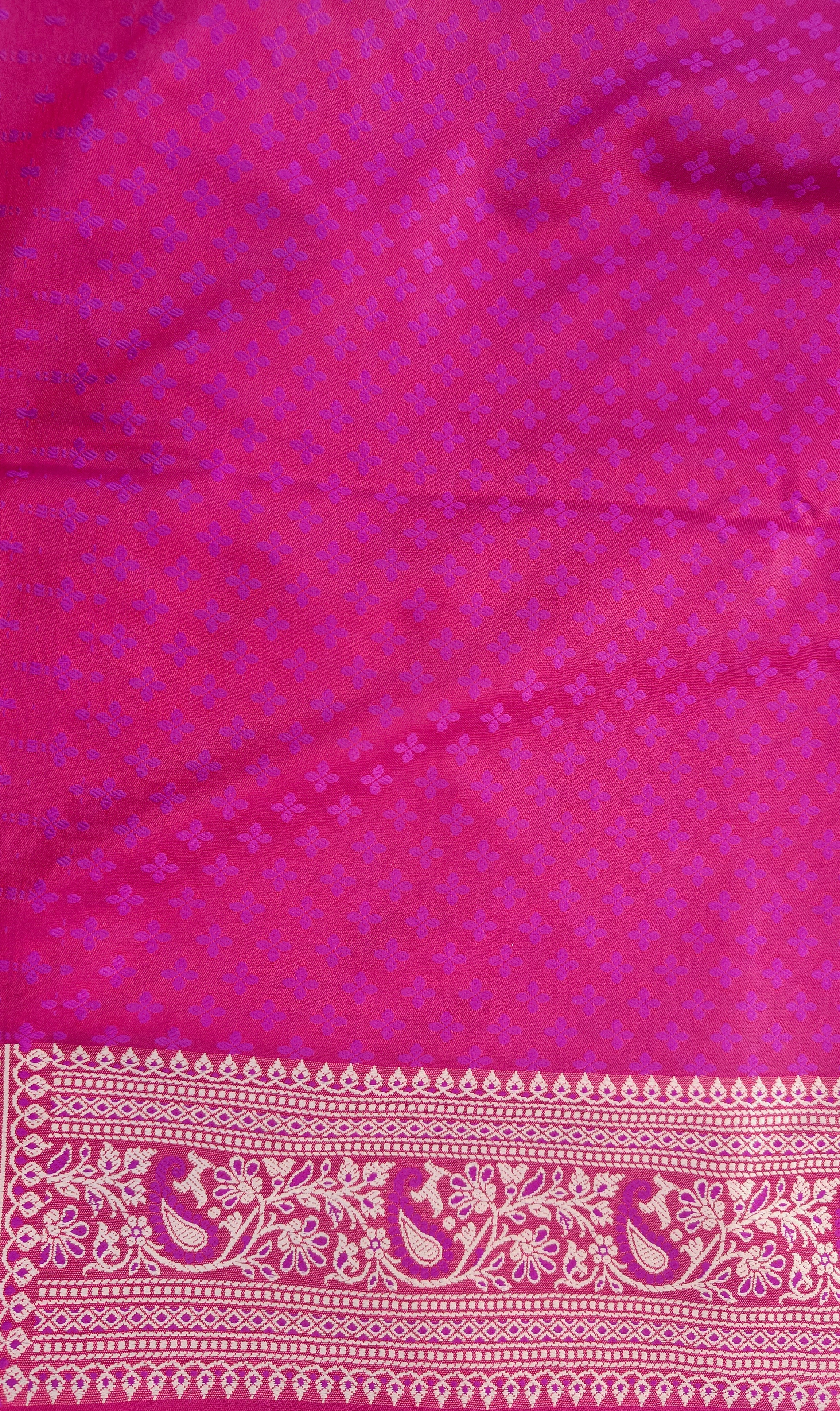 Magenta Katan Silk Jaal Saree