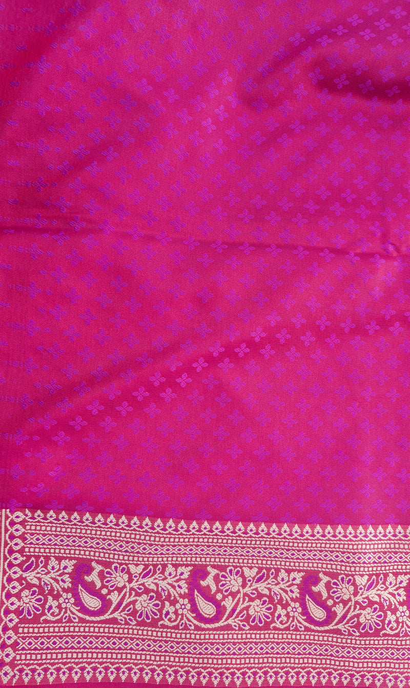 Magenta Katan Silk Jaal Saree