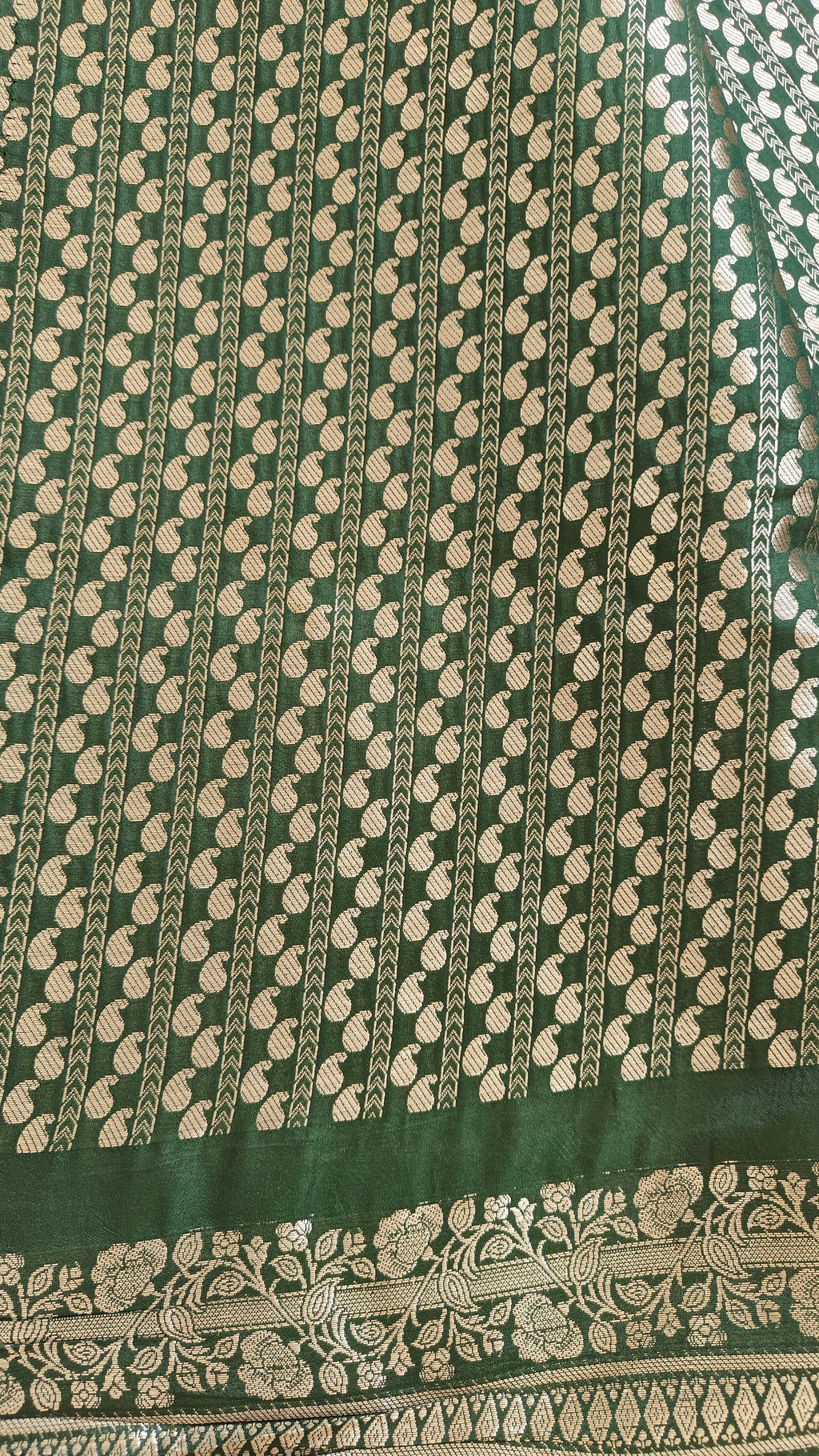 Dark Green Banarasi Silk Saree