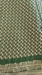 Dark Green Banarasi Silk Saree