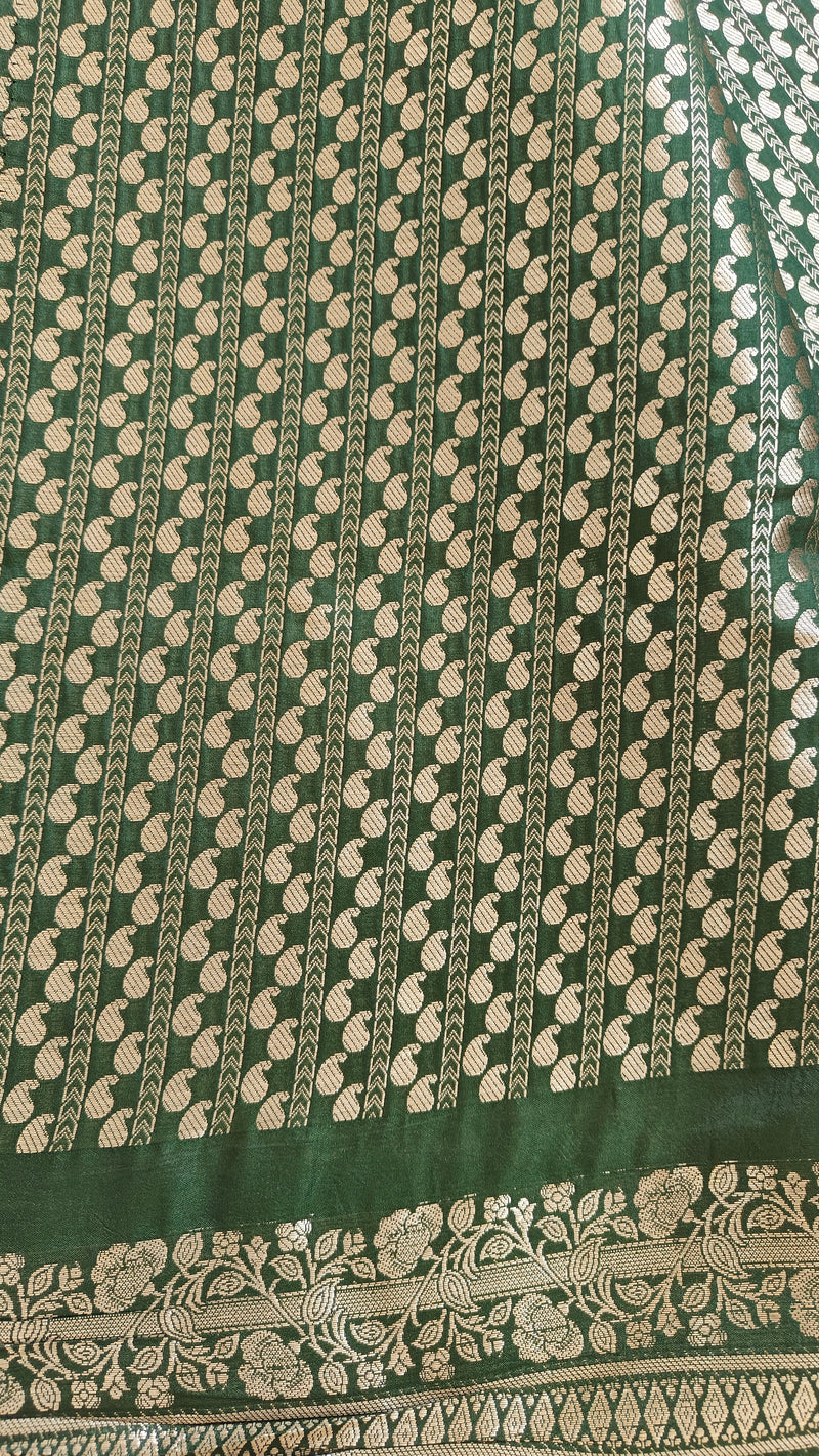 Dark Green Banarasi Silk Saree