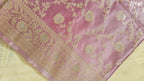 Pastel Pink Jaal Silk Saree