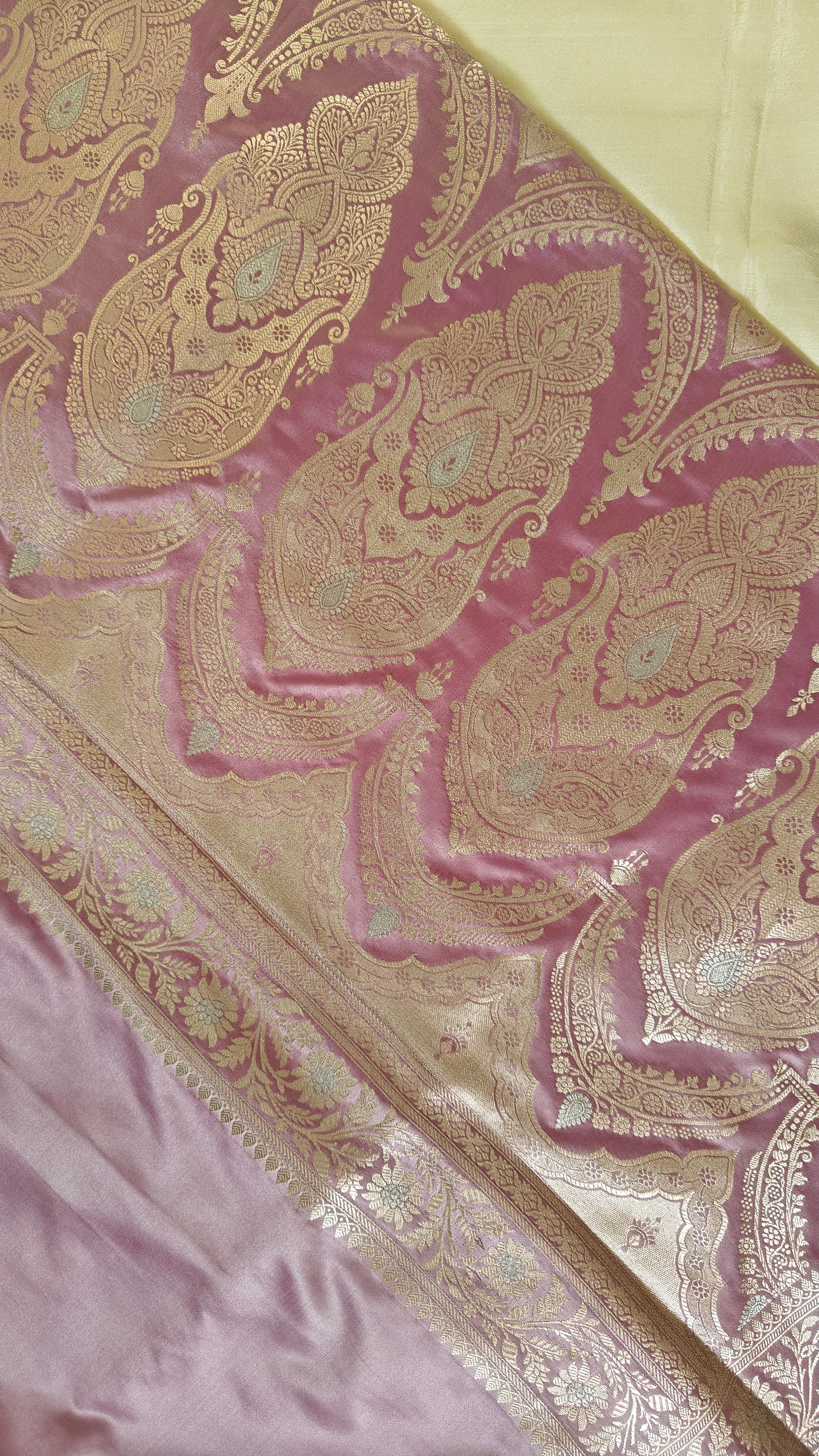 Pastel Pink Jaal Silk Saree