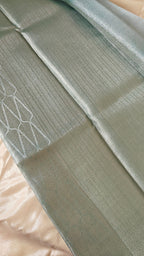 Sea green Tissue Leaf Saree