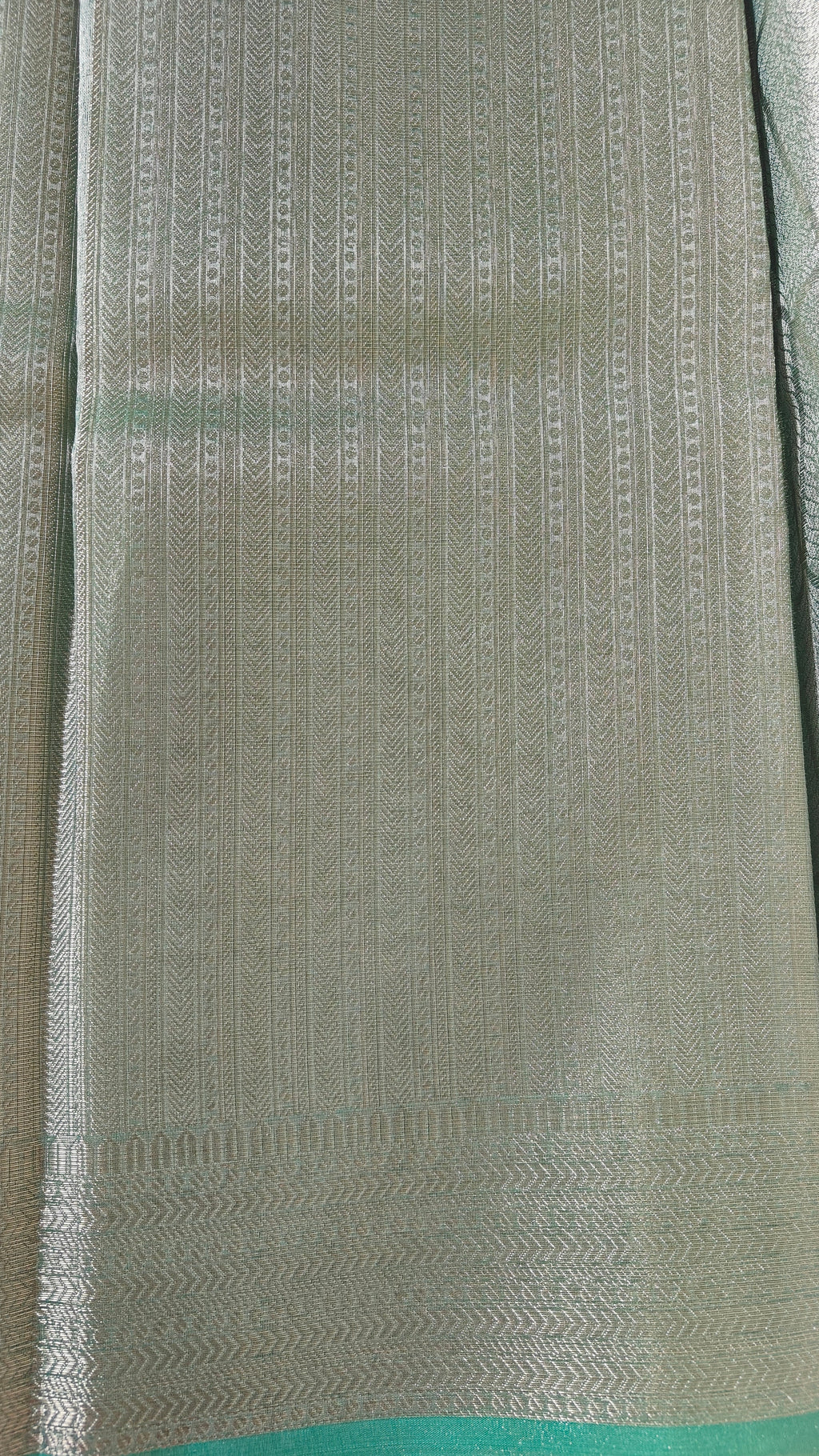 Sea green Tissue Leaf Saree