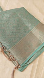 Sea Green Tissue Jaal Saree