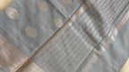 Grey Linen Booti Zari Saree