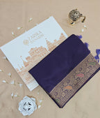 Purple Raw Silk Saree with Timeless Classic Border