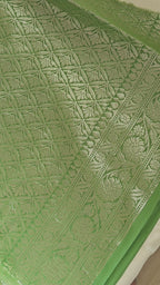 Green Georgette Saree with Banarasi Design Weave