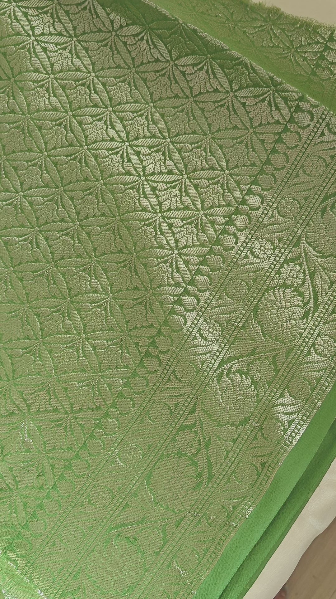Green Georgette Saree with Banarasi Design Weave