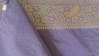 Purple Raw Silk Saree with Timeless Classic Border