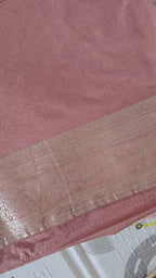 Rust Butter Crepe Handwork Saree