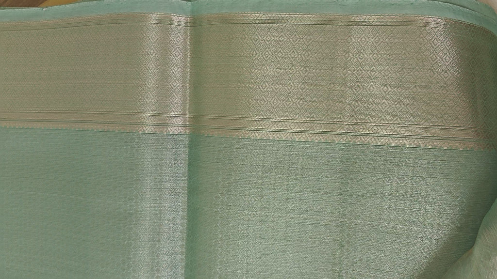 Sea Green Tissue Jaal Saree