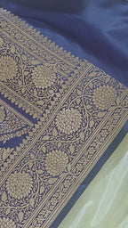 Navy Blue Silk Zari Jaal Saree