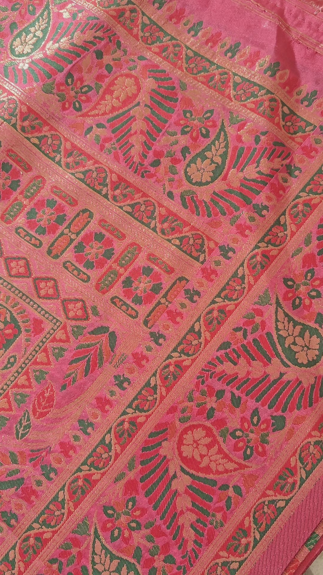 Reddish Banarasi Pashmina Saree