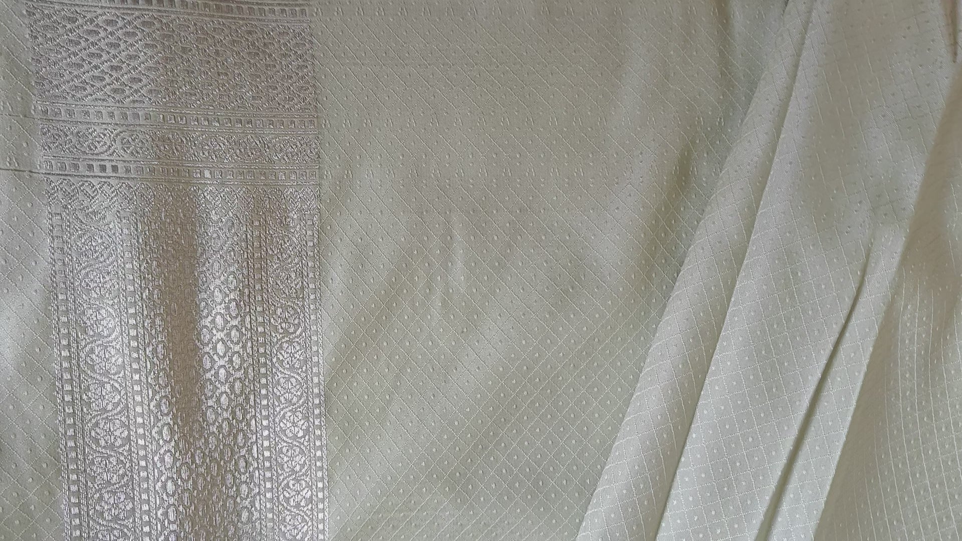 Pastel green Tanchoi saree