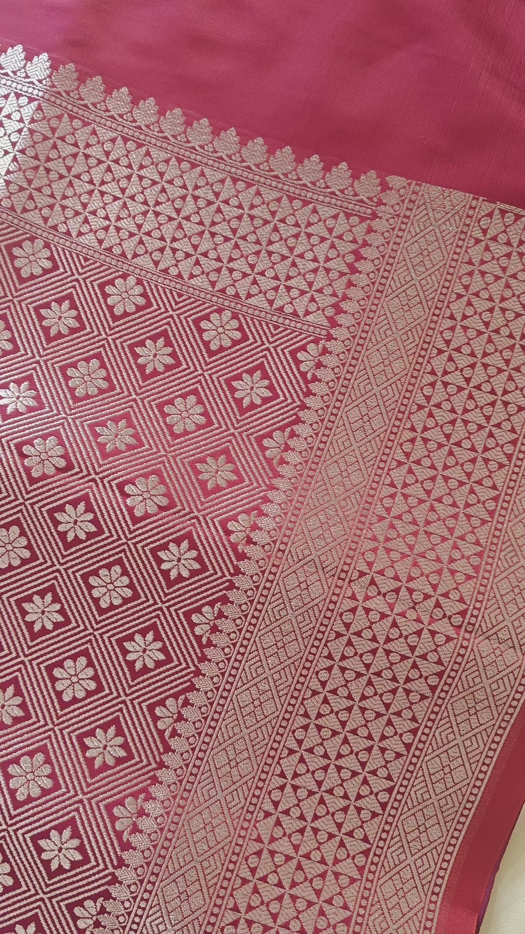 Royal Pink Double Tone Silk Saree