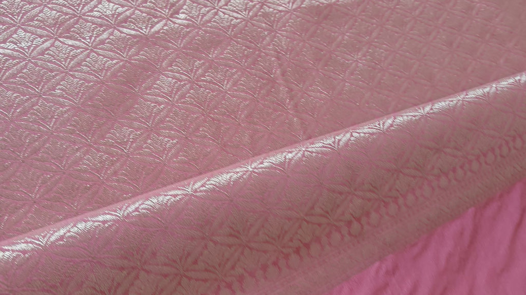 Rani Pink Georgette Leaf Motifs