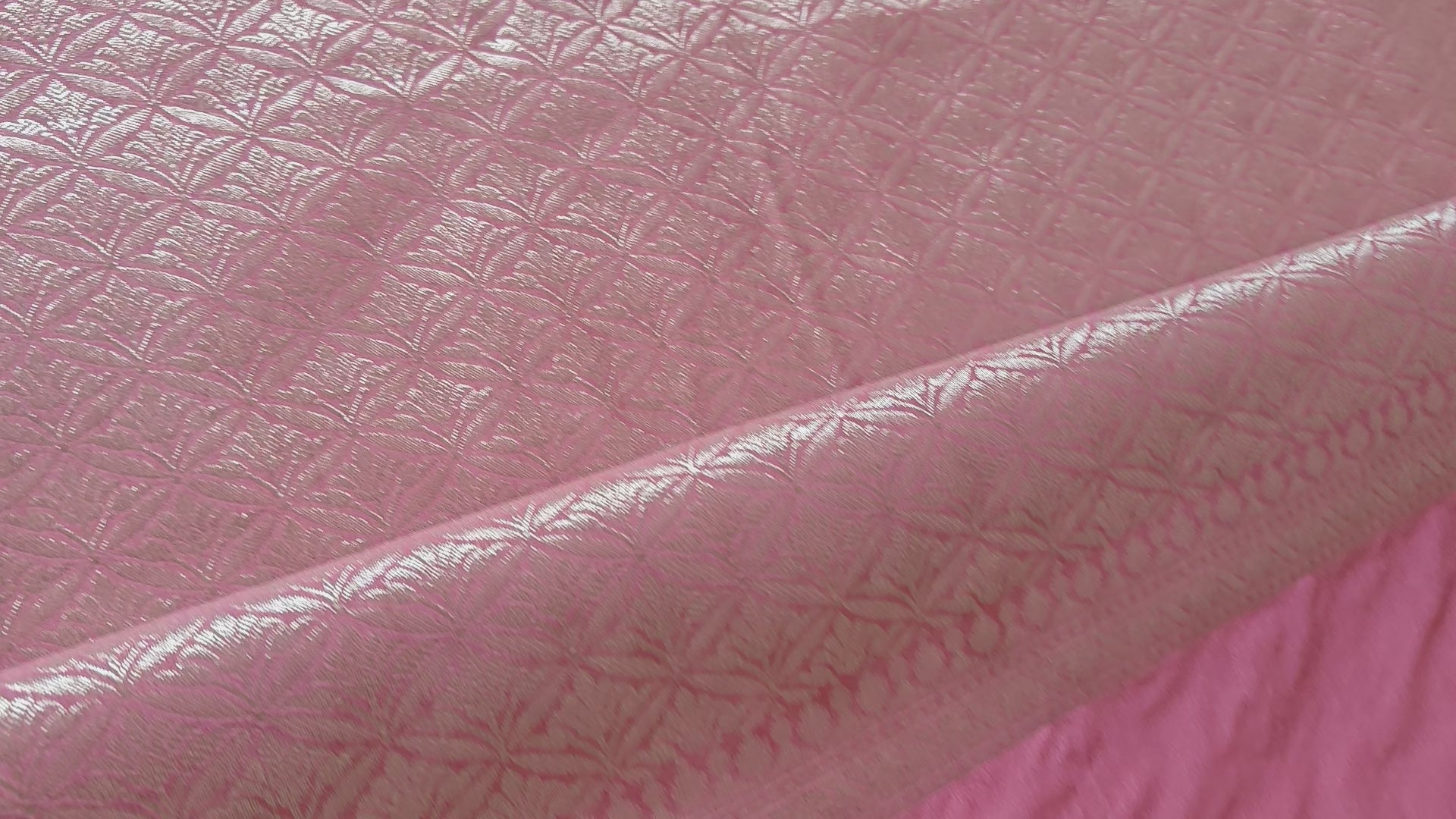 Rani Pink Georgette Saree with Leaf Motifs