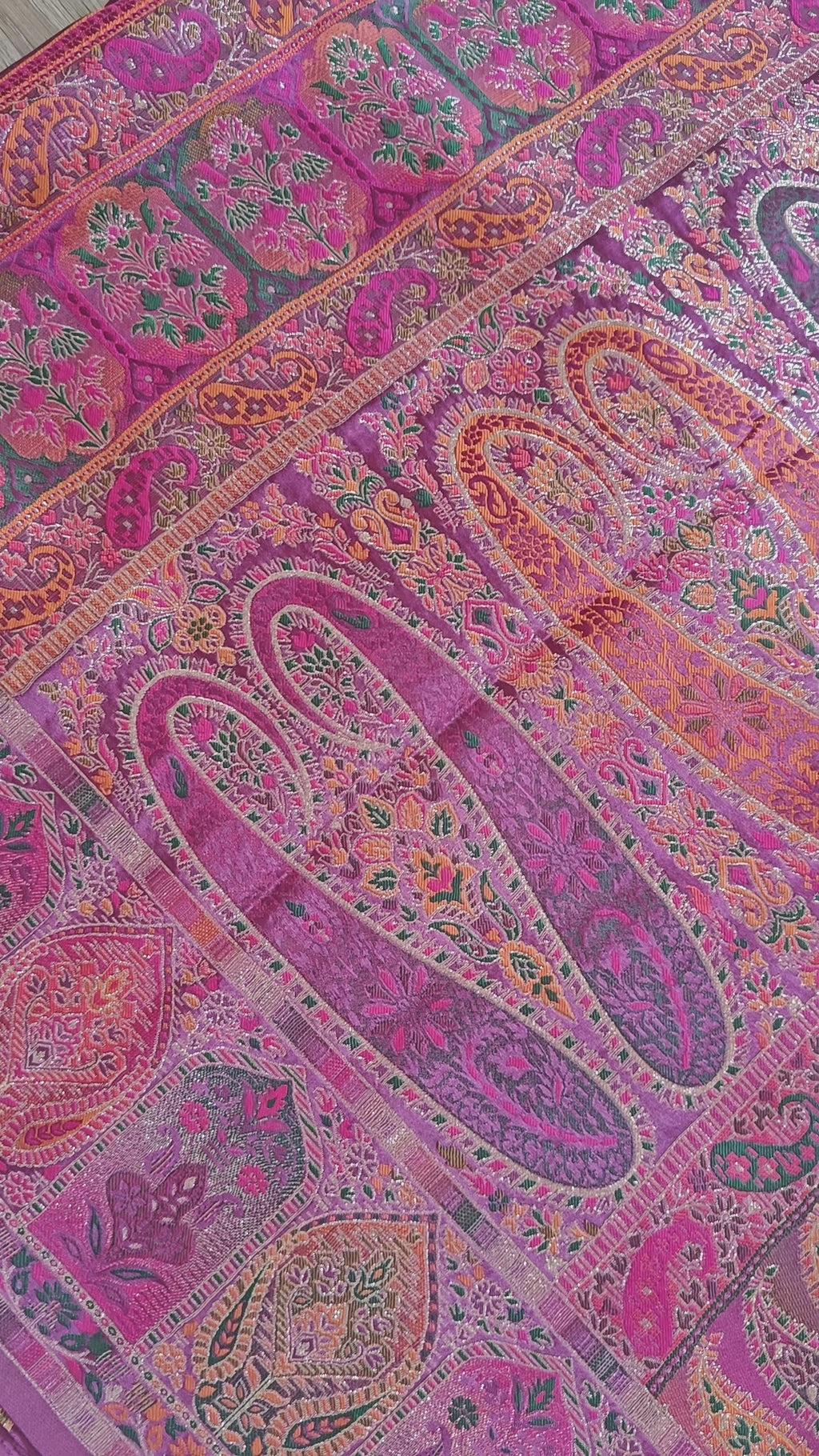 Deep plum Pashmina Resham