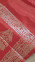 Orange Magenta Banarasi Soft Silk