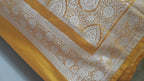 Royal Mustard Silk Saree with Silver Meenakari Booti & Rich Pallu