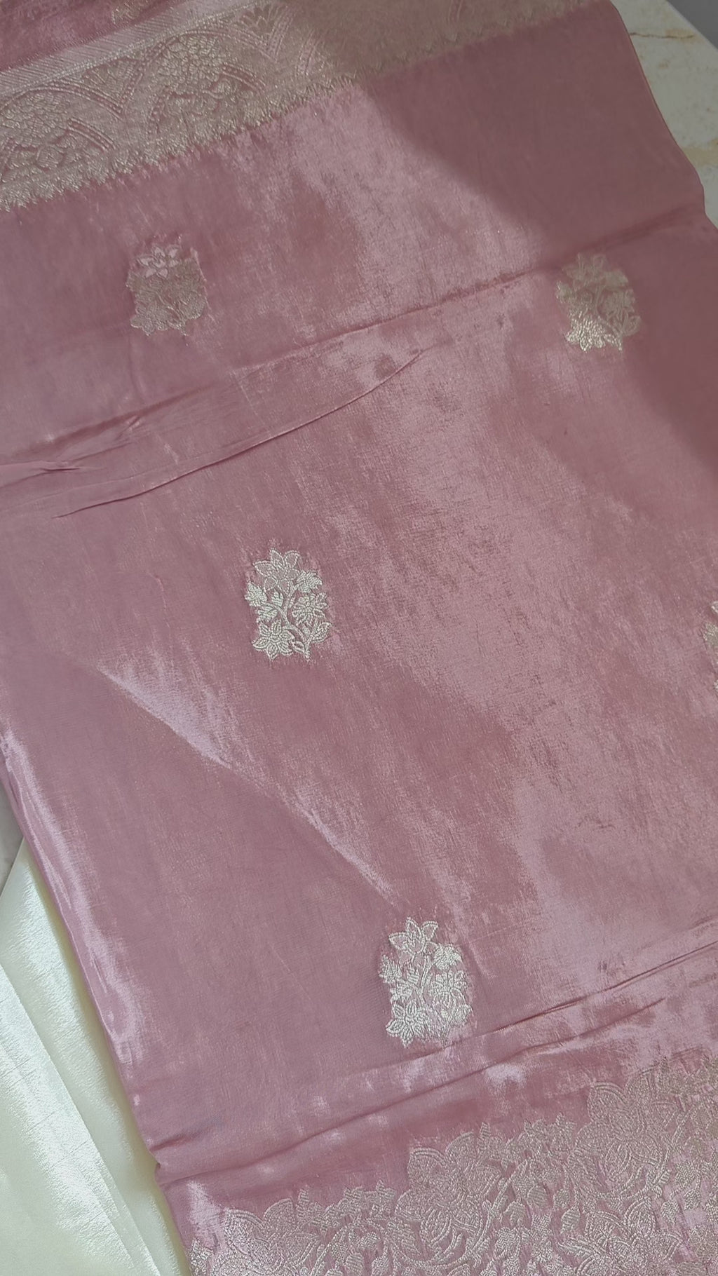 Designer Onion Pink Butter Crepe Saree