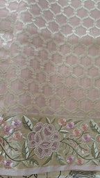 Graceful Pink Organza Saree with All-Over Zari Work