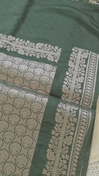Dark Green Banarasi Silk Saree