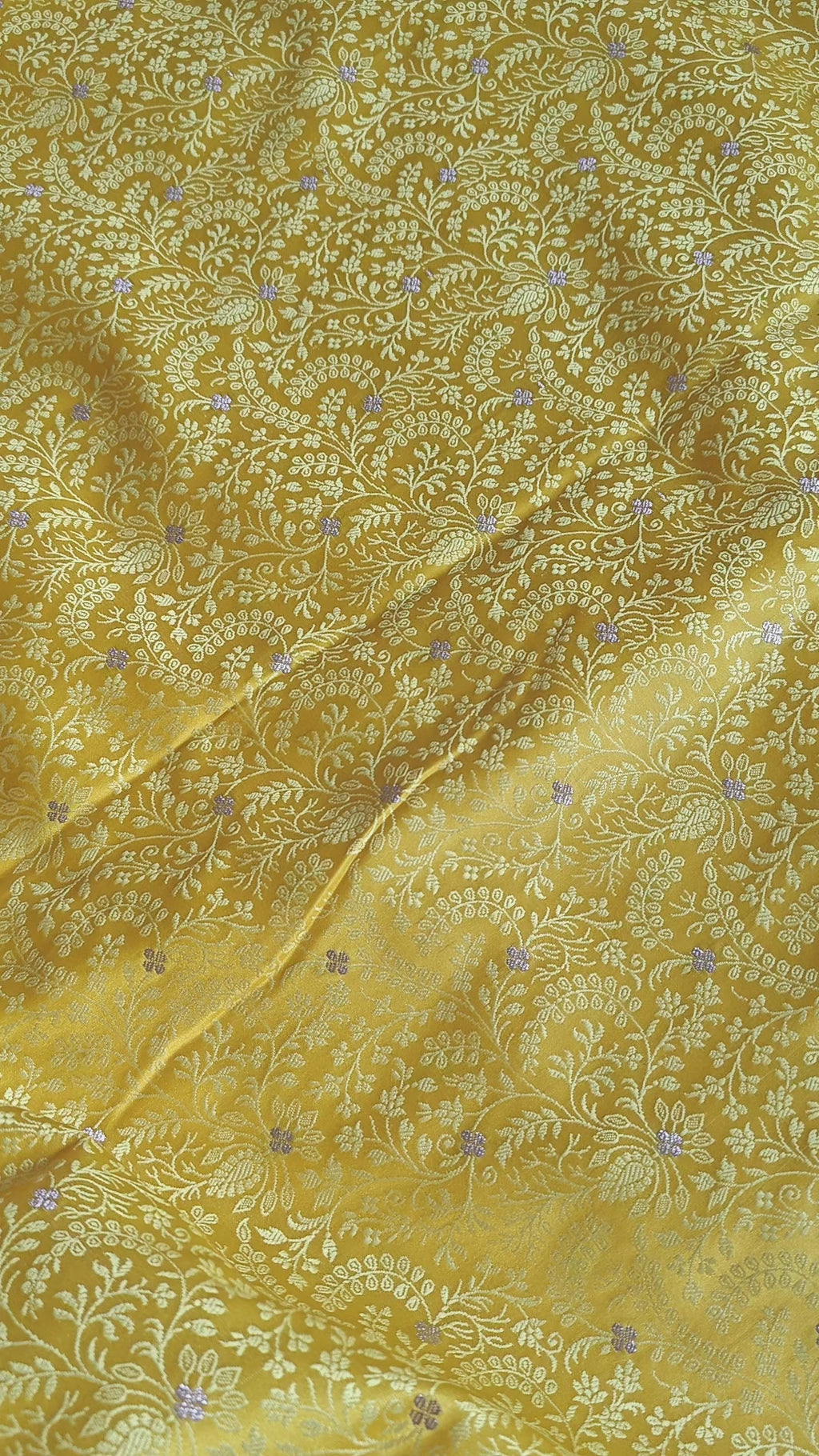 Yellow Mashru Katan Tanchoi Banarasi Saree