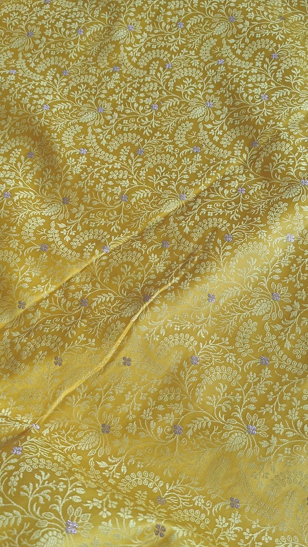 Yellow Mashru Katan Tanchoi Banarasi Saree