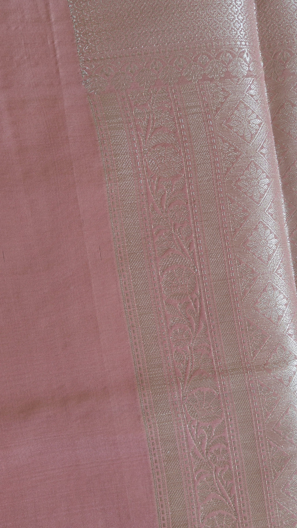 Elegant Orange Shimmer Tissue Saree with Meenakari Floral Jaal