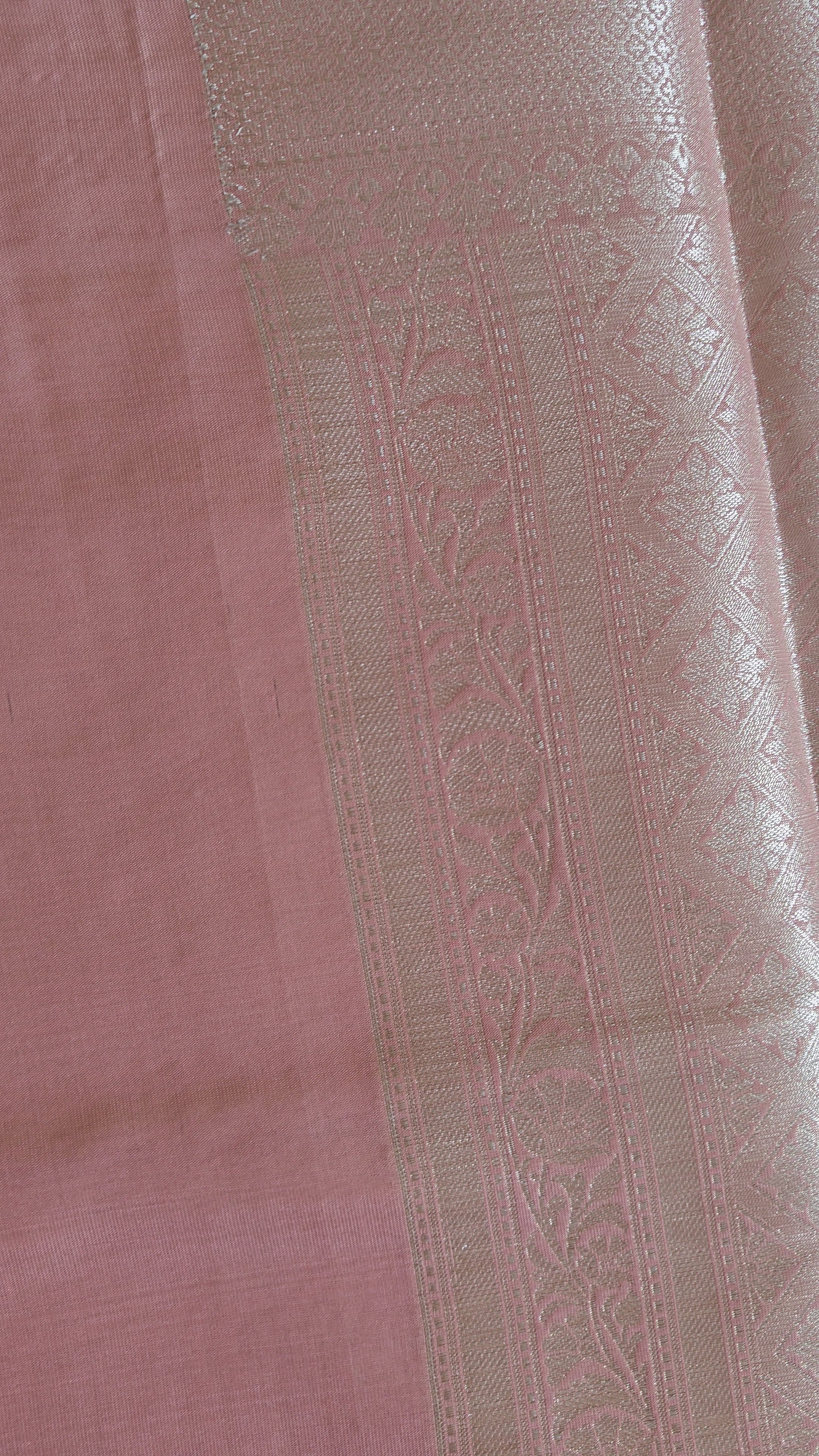 Elegant Orange Shimmer Tissue Saree with Meenakari Floral Jaal