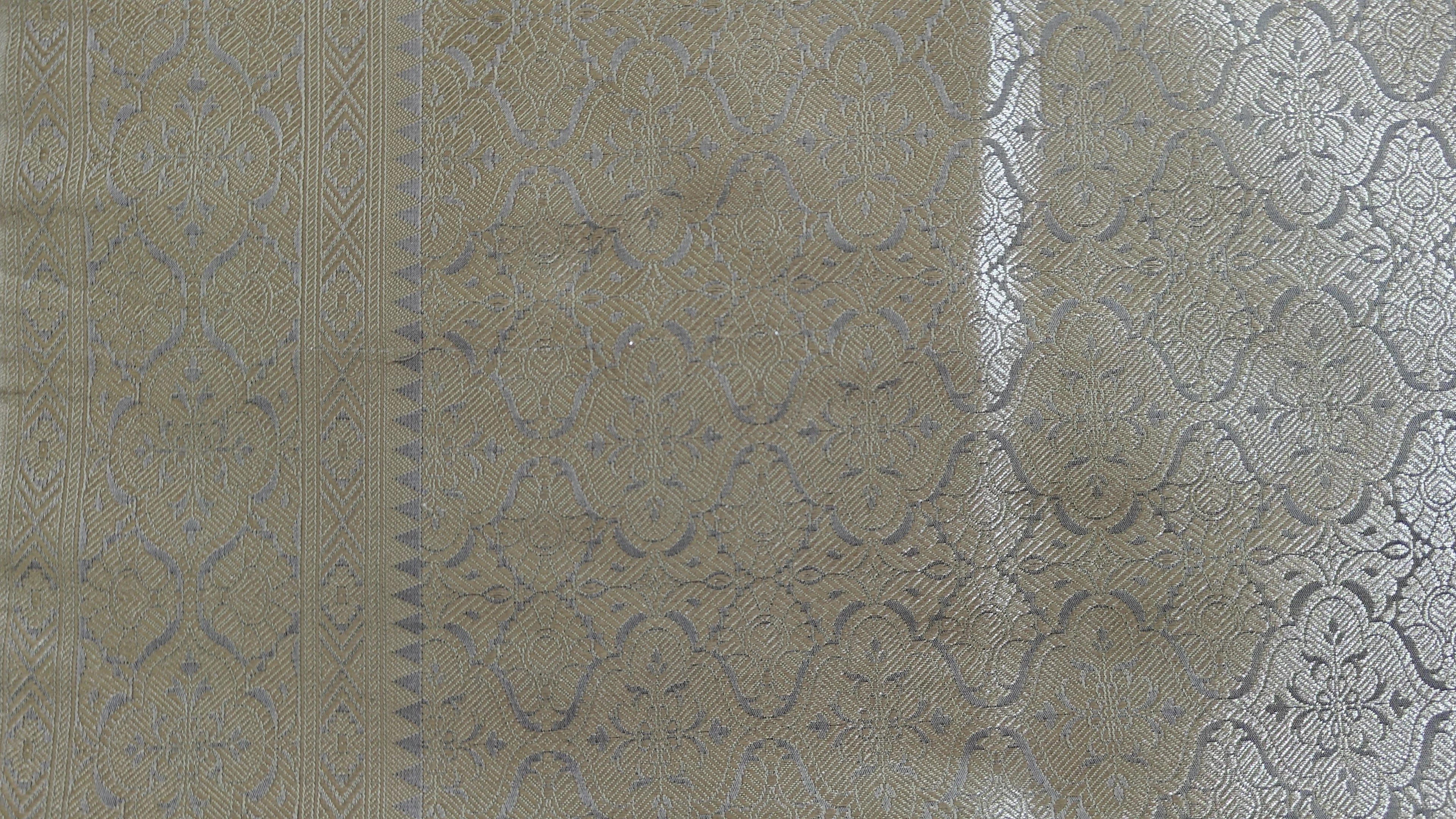 Grey Premium Banarasi Saree with Silver Zari Elegance