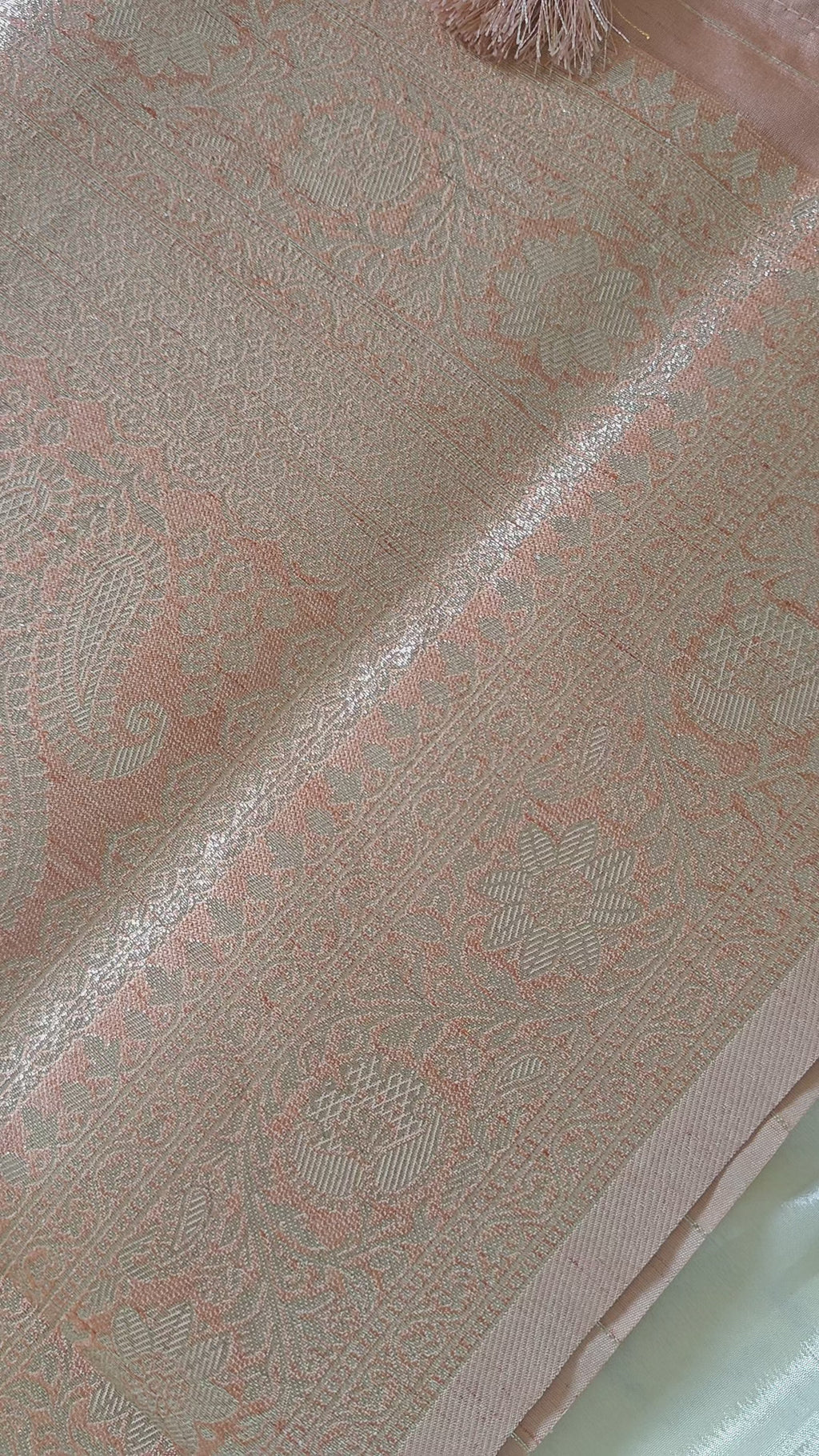 Light Orange Zari Weave