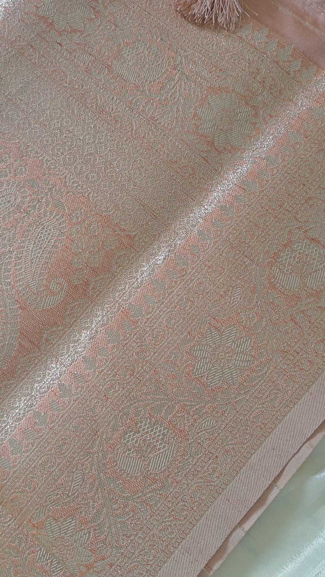 Light Orange Zari Weave