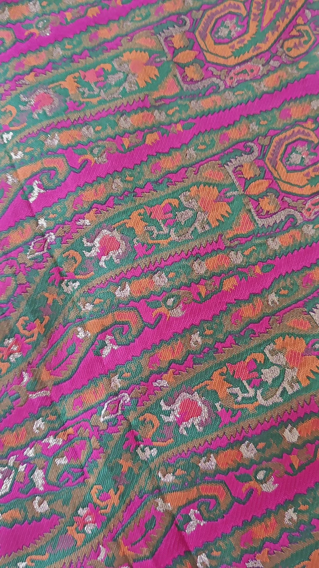 Banarasi Silk Purple Saree with Aambi Design
