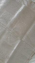 Cream Banarasi Zari Booti Silk