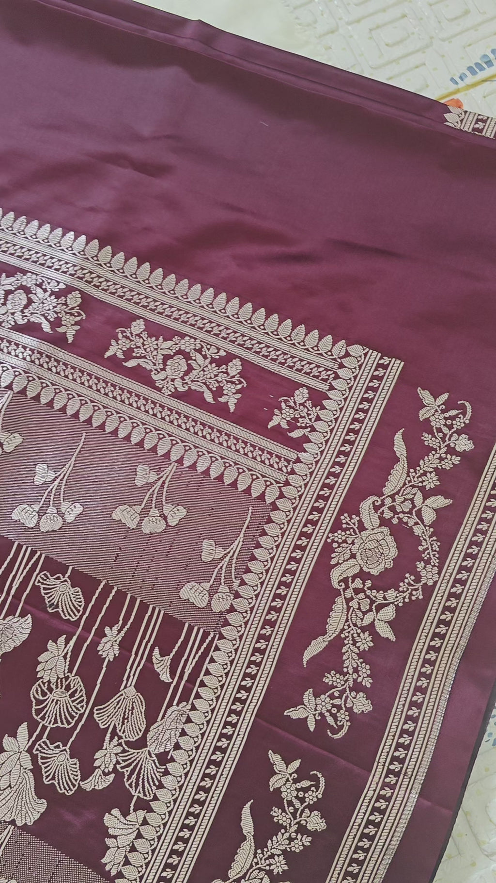 Wine Booti Silk Saree