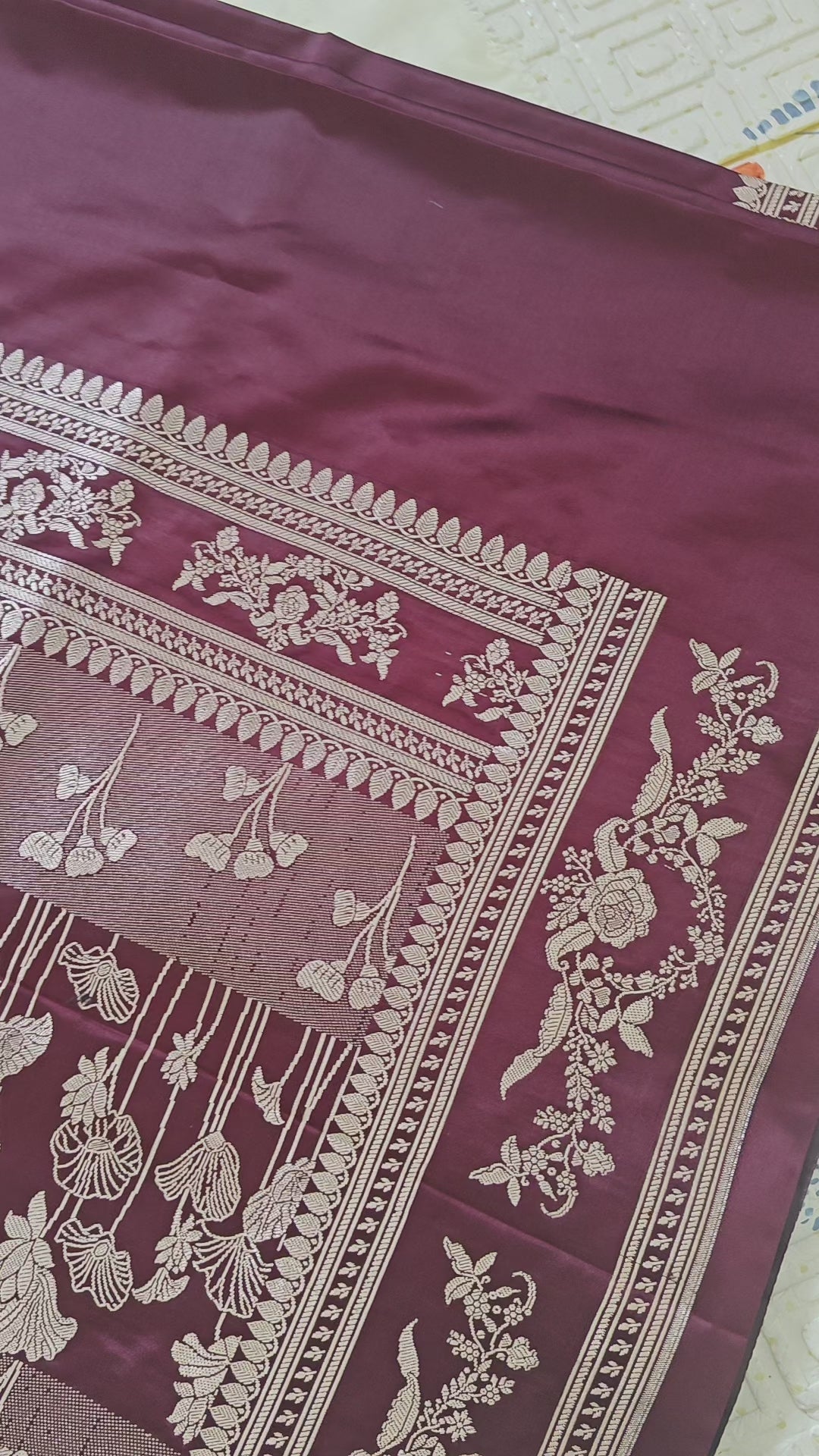 Wine Booti Silk Saree