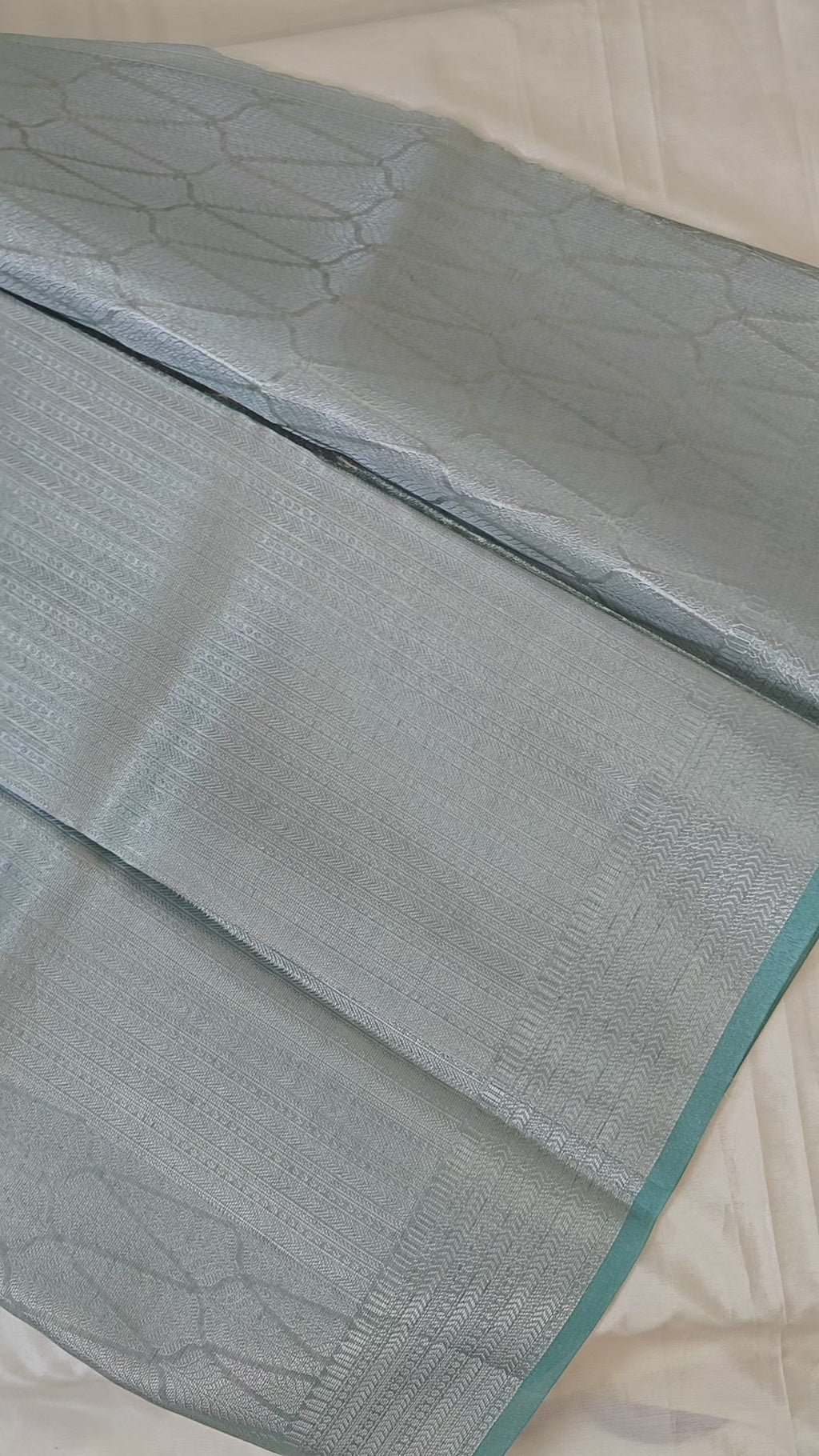 Sea green Tissue Leaf Saree