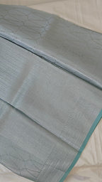 Sea green Tissue Leaf Saree